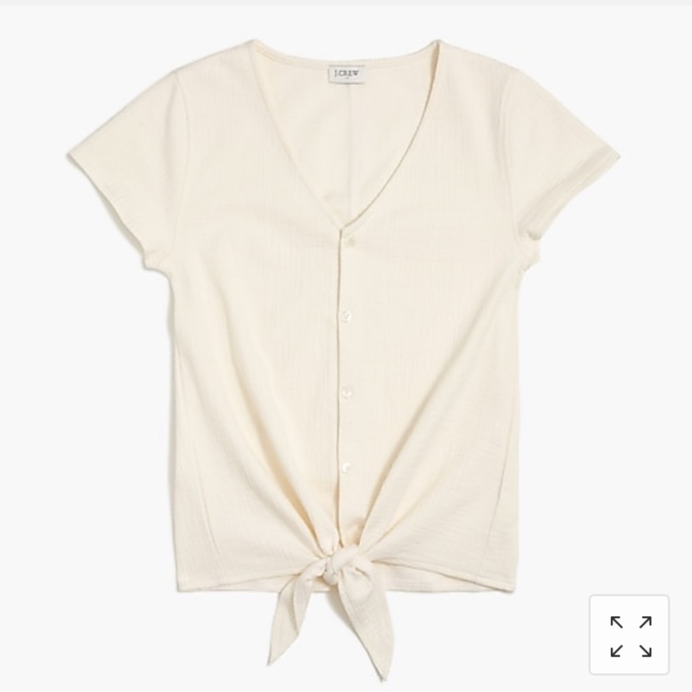 J. Crew textured tie-front top- NWT